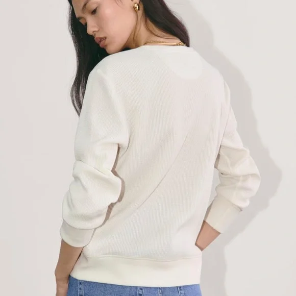 NWT Everlane The Waffle Henley Long Sleeve Top - Picture 2 of 13